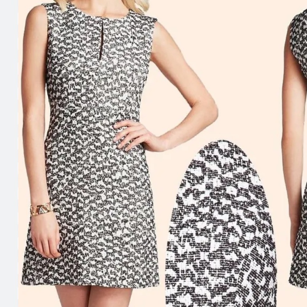 Diane Von Furstenberg Yvette Metallic Tweed Shift Dress